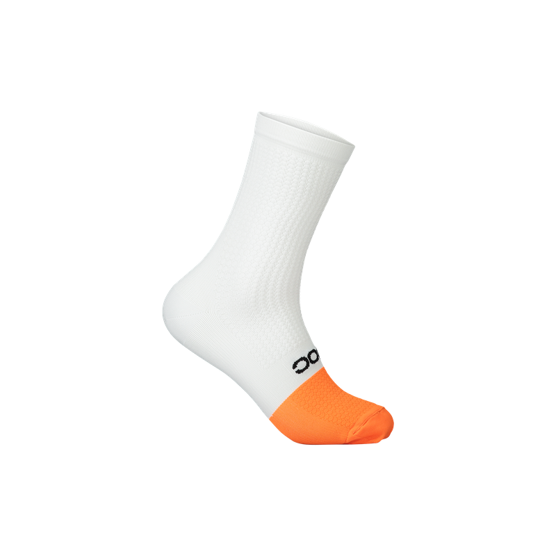 POC Flair Sock Mid Hydrogen White/Zink Orange