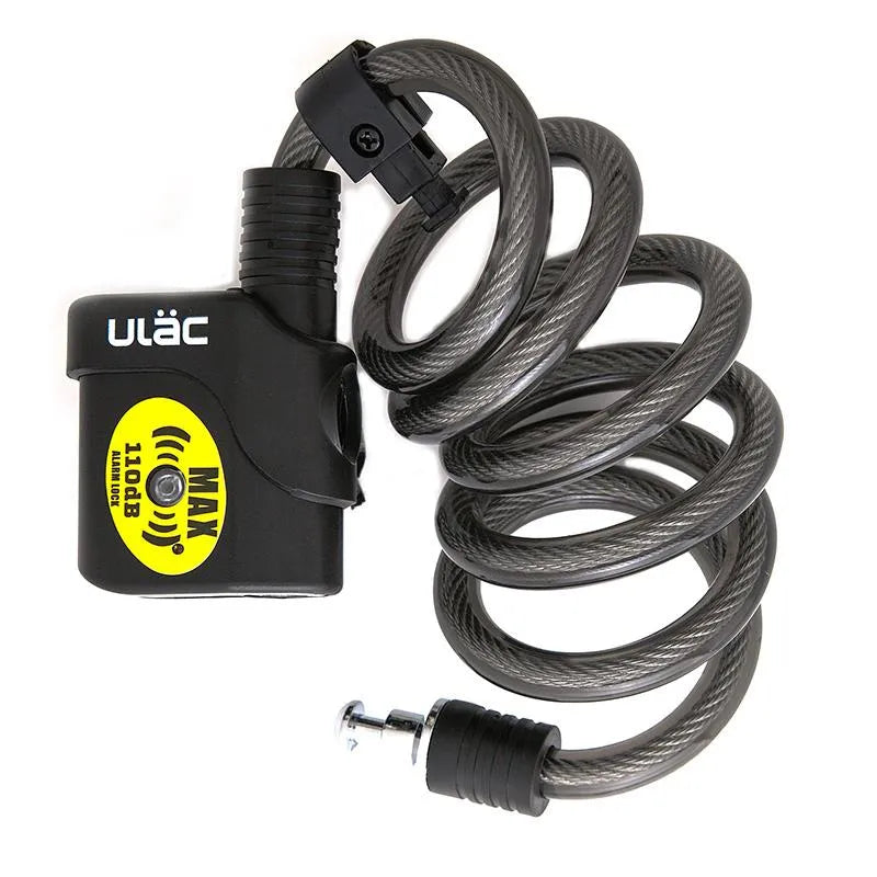 ULAC Lock Bulldog Cable 110 Decibel Alarm Key 12mm x 120cm Black